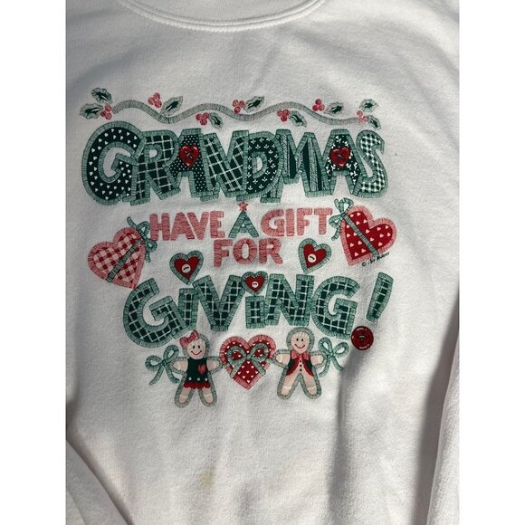 Vintage Gildans Crewneck Women's XXL Grandmas Gifting Gingerbread Christmas Xmas - Picture 6 of 10